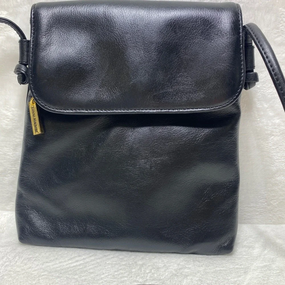 Giani Bernini Black Leather‎ Crossbody Bag Small Shoulder Purse Lovely